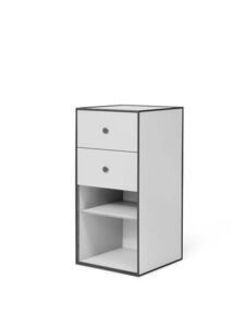 Audo Copenhagen - Frame 70, 35X35X70, Light Grey Incl. 1 Shelf And 2 Drawers
