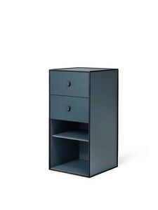 Audo Copenhagen - Frame 70, 35X35X70, Fjord Incl. 1 Shelf And 2 Drawers