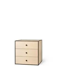 Audo Copenhagen - Frame 49 , 42X49X49, Oak With 3 Drawers