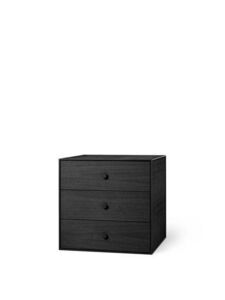 Audo Copenhagen - Frame 49, 42x49x49, Black Stained Ash, With 3 Drawers