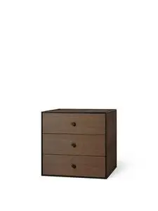 Audo Copenhagen - Frame 49 , 42x49x49, smoked oak with 3 drawers