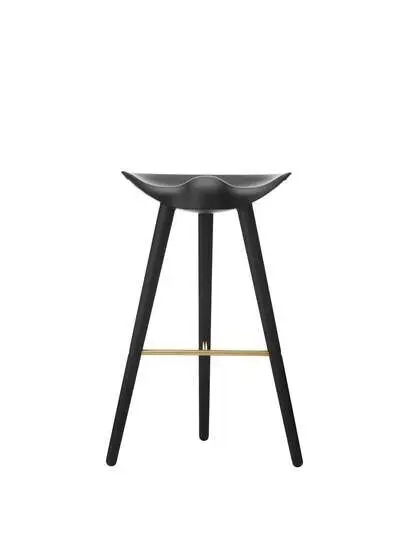Audo Copenhagen - ML 42, Bar Stool, Black Stained Beech / Brass