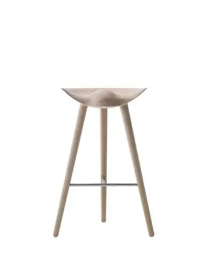 Audo Copenhagen - ML 42, Bar Stool, Oak / Stainless Steel