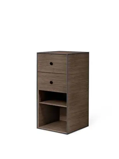 Audo Copenhagen - Frame 70, 35X35X70, Smoked Oak Incl. 1 Shelf And 2 Drawers