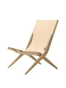 Audo Copenhagen - Saxe Chair, Natural Leather, Natural Soap Treated Oak