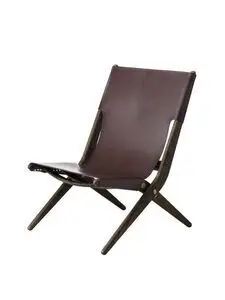 Audo Copenhagen - Saxe Chair, Brown Stained Oak, Brown Leather