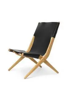 Audo Copenhagen - Saxe Chair, Black Leather, Natural Oiled Oak