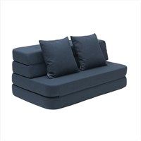 By KlipKlap -  KK 3 Fold sofa 120 cm - Mørkeblå med sorte knapper