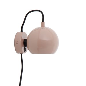 Frandsen Lighting - Ball væglampe - Glossy Nude - m. sort ledning