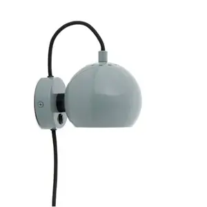 Frandsen Lighting - Ball væglampe - Glossy Mint - m. sort ledning