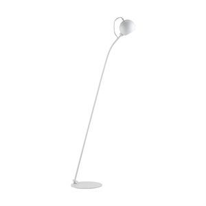 Image of Ball gulvlampe G9 - mat hvid m. transparent ledning