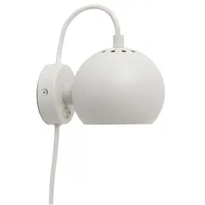Frandsen Lighting - Ball væglampe - mat hvid med hvid ledning