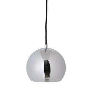 Frandsen Lighting - Ball pendel - krom (Ø 18 cm)  med sort ledning