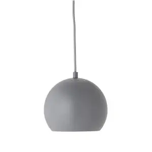 Frandsen Lighting - Ball pendel - mat lys grå (Ø 18 cm) m. lysegrå stofledning