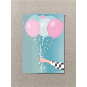 VisseVasse - Mini Kort - Bouquet of Balloons - Til og fra - A7