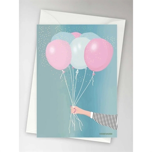 VisseVasse - Fødselsdagskort - Bouquet of Balloons - 10x15 cm