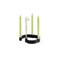 by Wirth lysestage i læder - Belt 4 Candles - sort