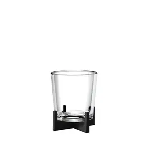 Blomus NERO lysestage med glasindsats og sort base. Moderne og enkel stil.