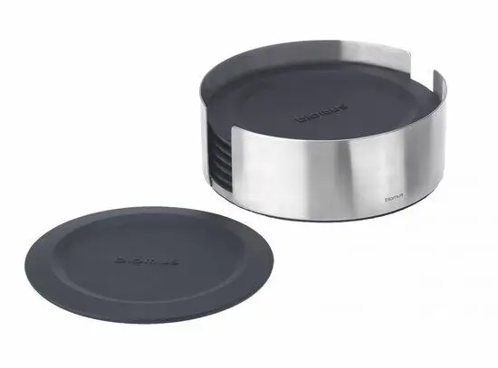 Blomus - Set of 6 Coasters  - Black - LARETO