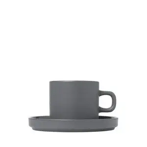 Blomus - Set of 2 Coffee Cups, 4 pcs.  - Pewter - PILAR