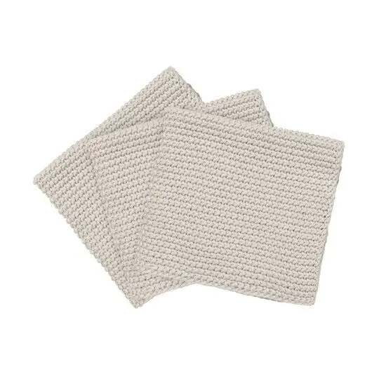 Blomus - Set of 3 Knitted Dish Clothes  - Moonbeam - WIPE PERLA