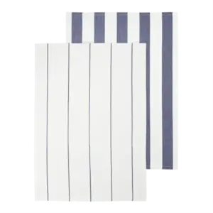Blomus - Set of 2 Tea Towels  - TAULO - White/Mazarine Blue