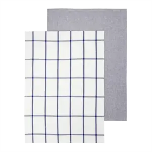 Blomus - Set of 2 Tea Towels  - TAULO - White/Mazarine Blue