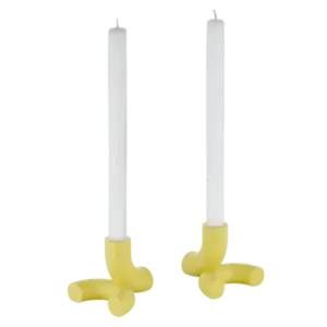 Blomus - Set of 2 Candle Holders  - DOODLE - Cream Gold