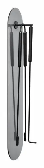 Blomus - Fireplace Tool Set 3 pcs, wall mounted - Black - ASHI