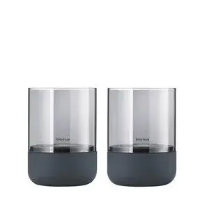 Blomus - Tealight Holder, Set of 2  - Steel Gray; Smoke - CALMA