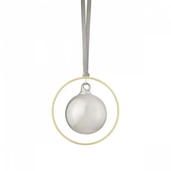 Blomus - Set of 4 Christmas Ornaments , Glass Baubles - KITAI - Smoke