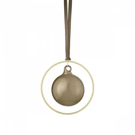 Blomus - Set of 4 Christmas Ornaments , Glass Baubles - KITAI - Coffee
