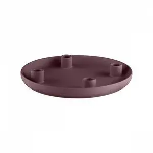 Rund lysestage med mat finish, fire holder til lys, let hævede kanter.