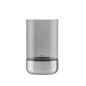 Blomus - Hurricane Lamp -  CALMA - Stainless Steel matt, glass smoke