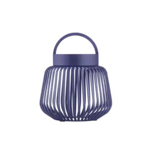 Bærbar LED-lampe med gitterdesign og hank, mørk "Ocean Cavern" farve, skaber lysmønster.