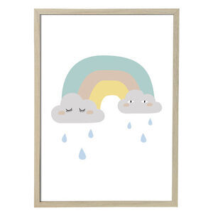 Bloomingville - Saida Illustration med ramme, Natur, MDF