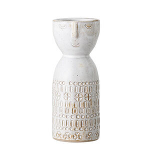 Bloomingville - Embla Vase, Hvid, Stentøj