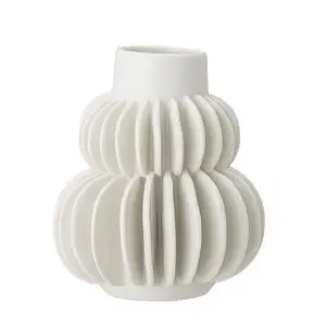 Bloomingville - Halfdan Vase, Hvid, Stentøj