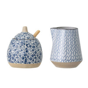 Creative Collection - Camellia Flødekande & Sukkerskål, Blå, Porcelæn