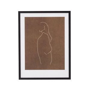 Bloomingville - Hadil Illustration med ramme, Sort, Fyr