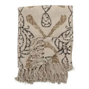 Bloomingville - Freddy Plaid, Natur, Genanvendt Bomuld