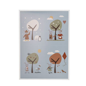 Bloomingville - Oya Illustration med ramme, Hvid, Fyr
