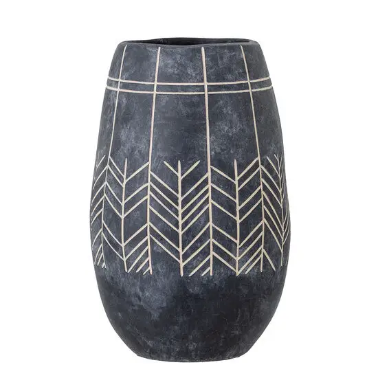 Bloomingville - Mahi Deko Vase, Sort, Keramik