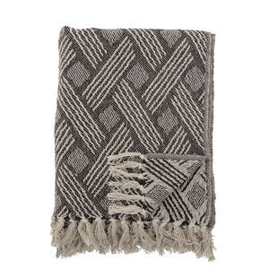 Bloomingville - Ghina Plaid, Natur, Genanvendt Bomuld