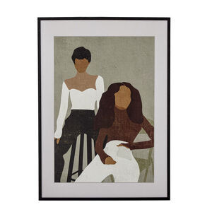 Bloomingville - Lilian Illustration med ramme, Sort, Fyr
