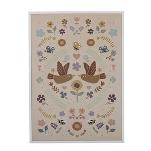 Bloomingville - Lorena Illustration med ramme, Hvid, Fyr