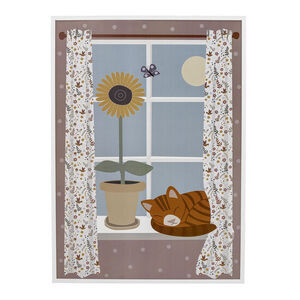 Bloomingville - Nuala Illustration med ramme, Hvid, Fyr