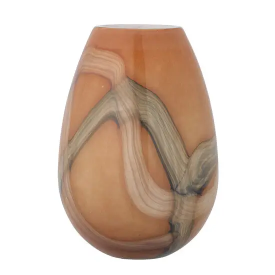 Bloomingville - Shawl Vase, Orange, Glas