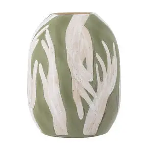 Bloomingville - Adalena Vase, Grøn, Stentøj