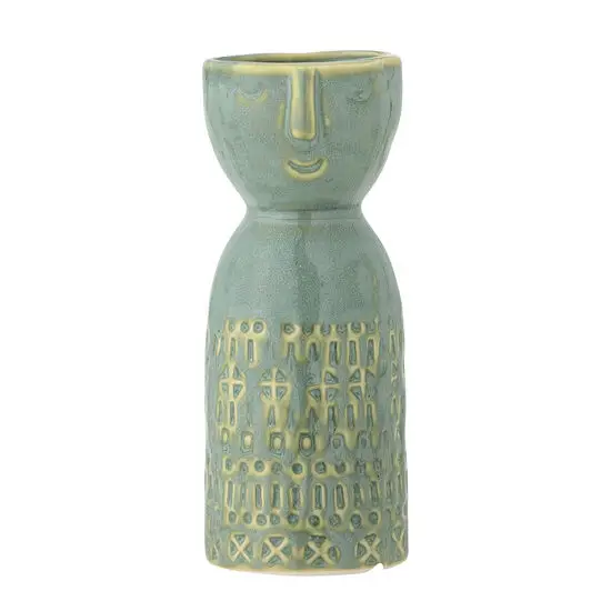 Bloomingville - Embla Vase, Grøn, Stentøj